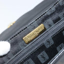 SAINT LAURENT Hand Bag Leather Black Gold Auth 174481-17