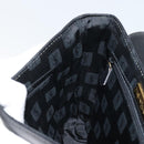 SAINT LAURENT Hand Bag Leather Black Gold Auth 174481-20