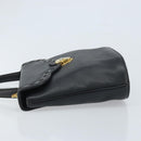 SAINT LAURENT Hand Bag Leather Black Gold Auth 174481-5