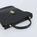 SAINT LAURENT Hand Bag Leather Black Gold Auth 174481-6