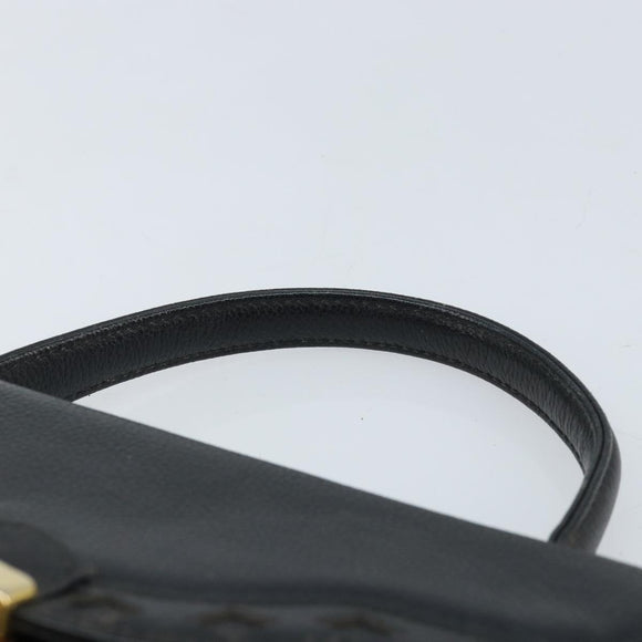 SAINT LAURENT Hand Bag Leather Black Gold Auth 174481