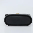 SAINT LAURENT Hand Bag Leather Black Gold Auth 174481-9