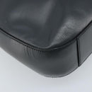 PRADA Shoulder Bag Leather Gray Silver tone Auth 174484-16