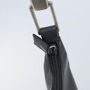 PRADA Shoulder Bag Leather Gray Silver tone Auth 174484-10