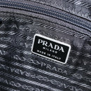 PRADA Shoulder Bag Leather Gray Silver tone Auth 174484-17