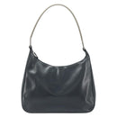PRADA Shoulder Bag Leather Gray Silver tone Auth 174484-13