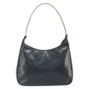 PRADA Shoulder Bag Leather Gray Silver tone Auth 174484-2