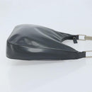 PRADA Shoulder Bag Leather Gray Silver tone Auth 174484-3