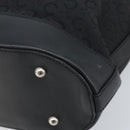 CELINE C Macadam Canvas Tote Bag Black Silver Auth 174485-9