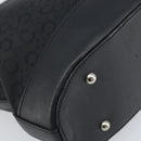 CELINE C Macadam Canvas Tote Bag Black Silver Auth 174485-16