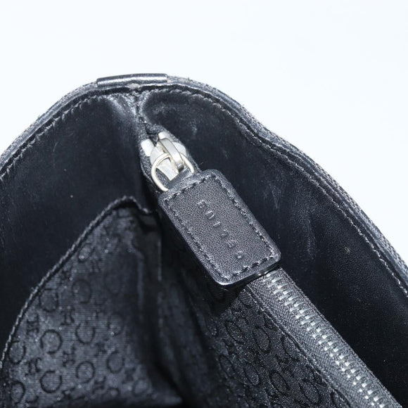 CELINE C Macadam Canvas Tote Bag Black Silver Auth 174485