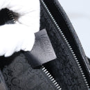 CELINE C Macadam Canvas Tote Bag Black Silver Auth 174485-12