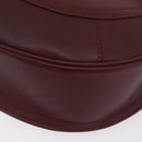 CARTIER Must Line Shoulder Bag Leather Bordeaux Gold Auth 174487-11