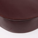 CARTIER Must Line Shoulder Bag Leather Bordeaux Gold Auth 174487-13