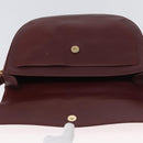 CARTIER Must Line Shoulder Bag Leather Bordeaux Gold Auth 174487-14
