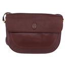 CARTIER Must Line Shoulder Bag Leather Bordeaux Gold Auth 174487-2
