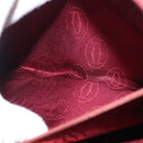 CARTIER Must Line Shoulder Bag Leather Bordeaux Gold Auth 174487-21