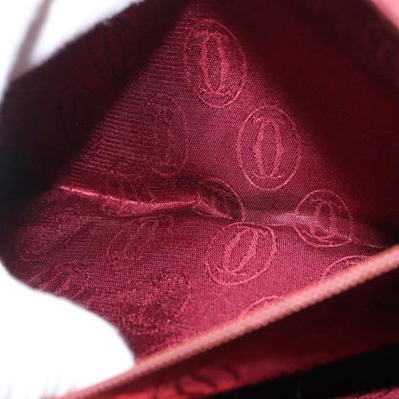 CARTIER Must Line Shoulder Bag Leather Bordeaux Gold Auth 174487