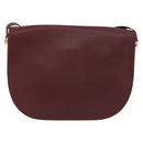 CARTIER Must Line Shoulder Bag Leather Bordeaux Gold Auth 174487-3