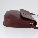 CARTIER Must Line Shoulder Bag Leather Bordeaux Gold Auth 174487-4