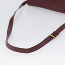 CARTIER Must Line Shoulder Bag Leather Bordeaux Gold Auth 174487-7