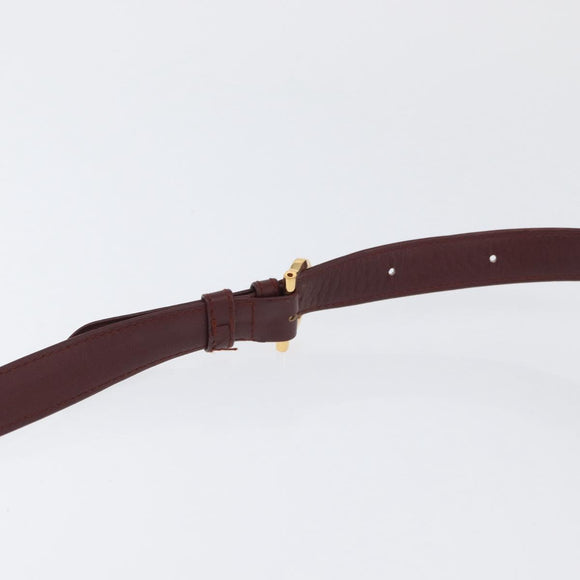 CARTIER Must Line Shoulder Bag Leather Bordeaux Gold Auth 174487