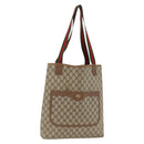GUCCI GG Supreme Web Sherry Line Tote Bag PVC Beige 40 02 003 Auth 174488-1