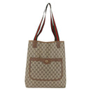 GUCCI GG Supreme Web Sherry Line Tote Bag PVC Beige 40 02 003 Auth 174488-13