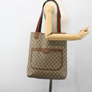 GUCCI GG Supreme Web Sherry Line Tote Bag PVC Beige 40 02 003 Auth 174488-21