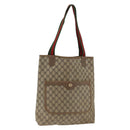 GUCCI GG Supreme Web Sherry Line Tote Bag PVC Beige 40 02 003 Auth 174489-1
