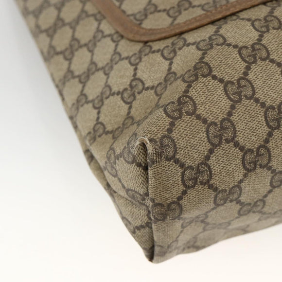 GUCCI GG Supreme Web Sherry Line Tote Bag PVC Beige 40 02 003 Auth 174489