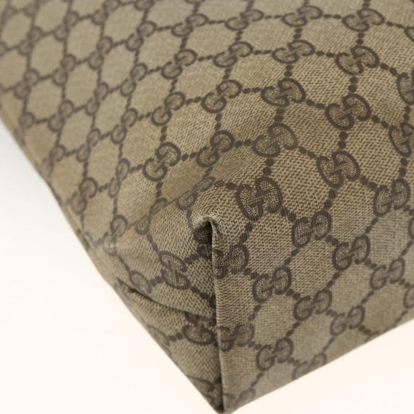GUCCI GG Supreme Web Sherry Line Tote Bag PVC Beige 40 02 003 Auth 174489