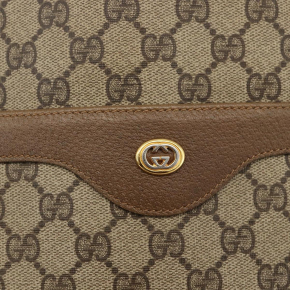 GUCCI GG Supreme Web Sherry Line Tote Bag PVC Beige 40 02 003 Auth 174489