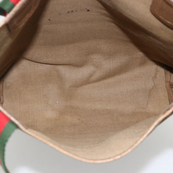 GUCCI GG Supreme Web Sherry Line Tote Bag PVC Beige 40 02 003 Auth 174489