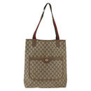 GUCCI GG Supreme Web Sherry Line Tote Bag PVC Beige 40 02 003 Auth 174489-2