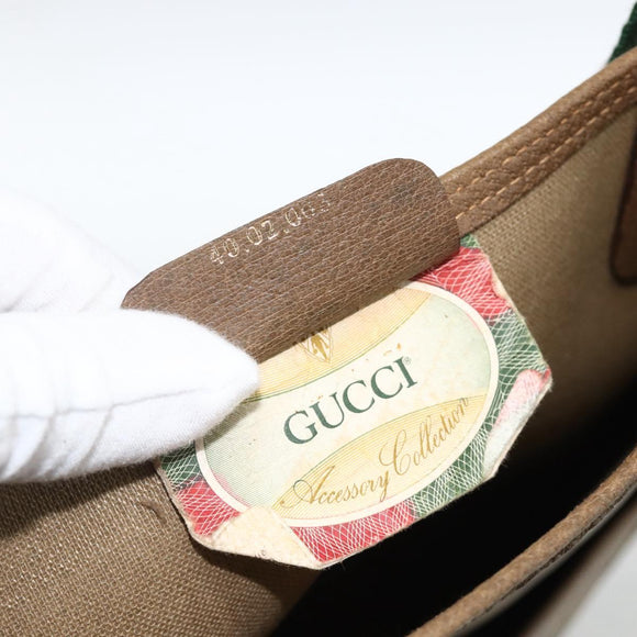 GUCCI GG Supreme Web Sherry Line Tote Bag PVC Beige 40 02 003 Auth 174489