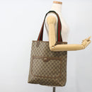 GUCCI GG Supreme Web Sherry Line Tote Bag PVC Beige 40 02 003 Auth 174489-21