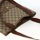 GUCCI GG Supreme Web Sherry Line Tote Bag PVC Beige 40 02 003 Auth 174489-6