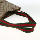 GUCCI GG Supreme Web Sherry Line Tote Bag PVC Beige 40 02 003 Auth 174489-7