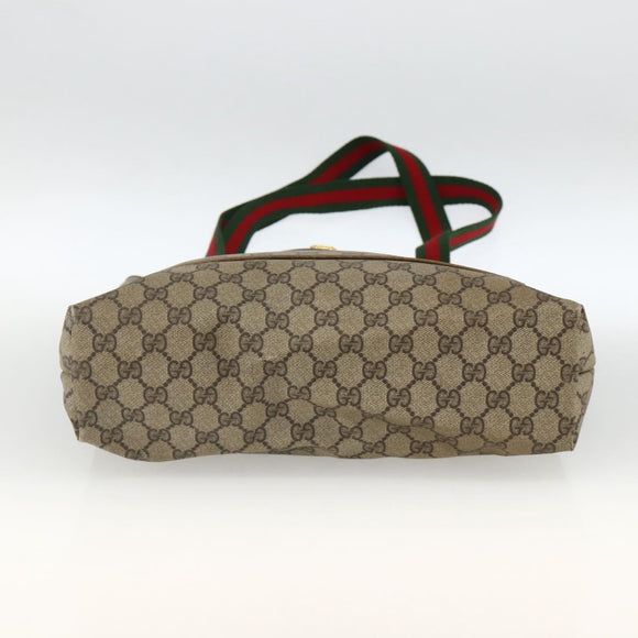 GUCCI GG Supreme Web Sherry Line Tote Bag PVC Beige 40 02 003 Auth 174489