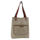 GUCCI GG Supreme Web Sherry Line Tote Bag PVC Beige Gold 39 02 003 Auth 174490-1