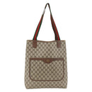 GUCCI GG Supreme Web Sherry Line Tote Bag PVC Beige Gold 39 02 003 Auth 174490-2