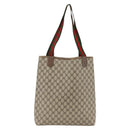 GUCCI GG Supreme Web Sherry Line Tote Bag PVC Beige Gold 39 02 003 Auth 174490-3