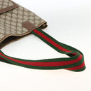 GUCCI GG Supreme Web Sherry Line Tote Bag PVC Beige Gold 39 02 003 Auth 174490-7