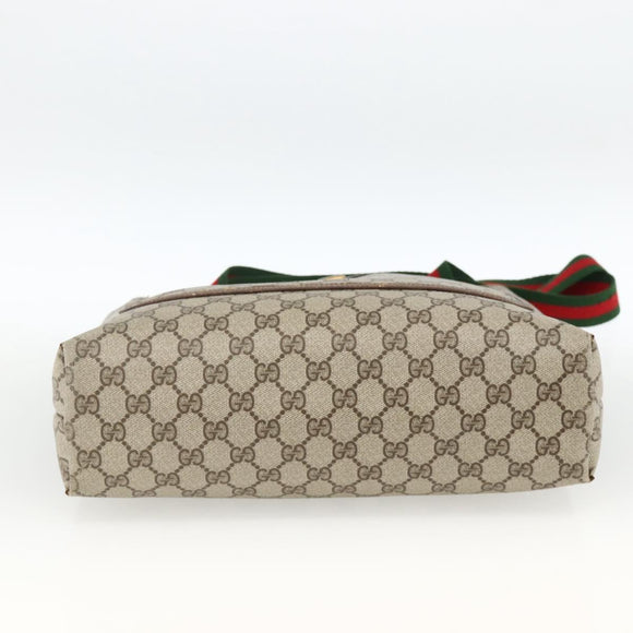 GUCCI GG Supreme Web Sherry Line Tote Bag PVC Beige Gold 39 02 003 Auth 174490