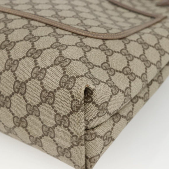 GUCCI GG Supreme Web Sherry Line Tote Bag PVC Beige Gold 39 02 003 Auth 174491