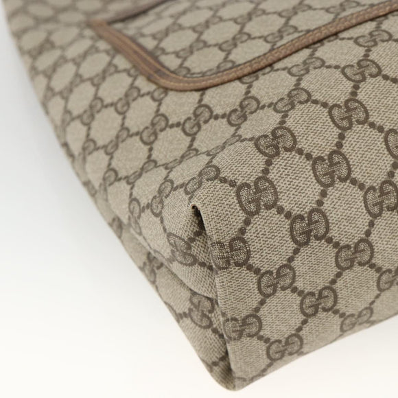 GUCCI GG Supreme Web Sherry Line Tote Bag PVC Beige Gold 39 02 003 Auth 174491