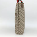 GUCCI GG Supreme Web Sherry Line Tote Bag PVC Beige Gold 39 02 003 Auth 174491-4