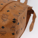 MCM Vicetos Logogram Tote Bag PVC Leather Brown Gold Auth 174495-11