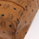 MCM Vicetos Logogram Tote Bag PVC Leather Brown Gold Auth 174495-12